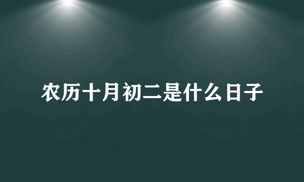 农历十月初二是什么日子
