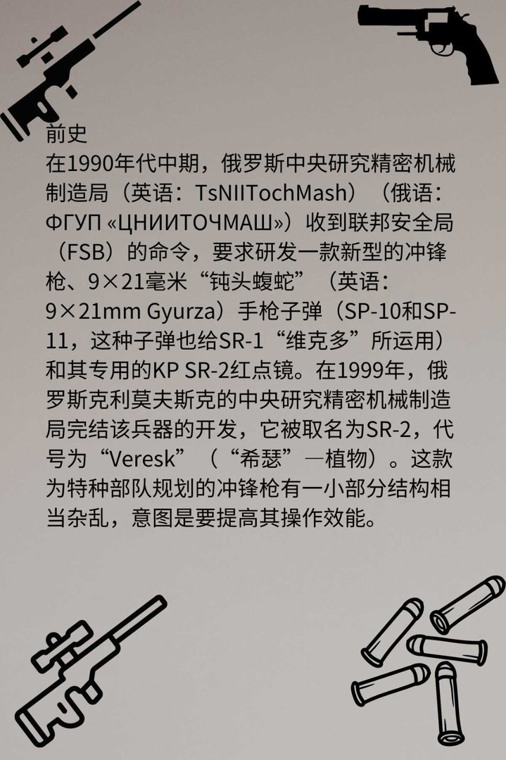 SR-2希瑟冲锋枪（俄）