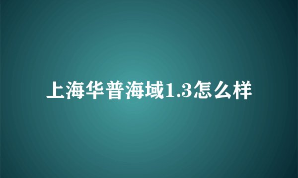 上海华普海域1.3怎么样
