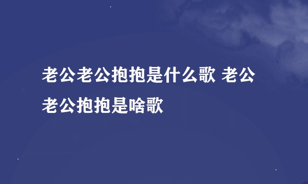 老公老公抱抱是什么歌 老公老公抱抱是啥歌