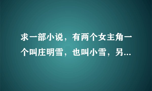 求一部小说，有两个女主角一个叫庄明雪，也叫小雪，另一个是羽柔
