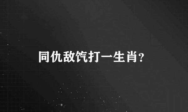 同仇敌饩打一生肖？