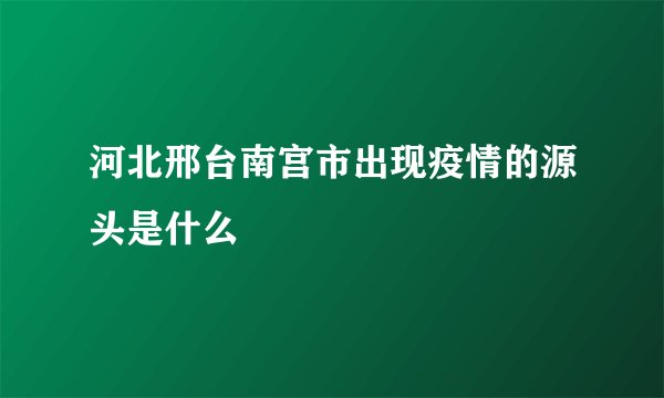 河北邢台南宫市出现疫情的源头是什么