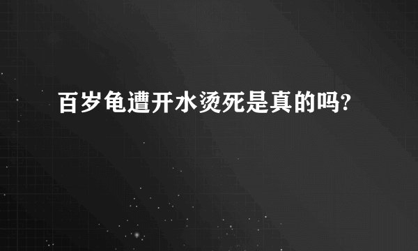 百岁龟遭开水烫死是真的吗?