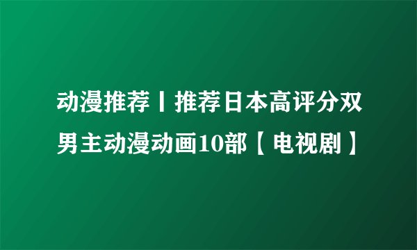 动漫推荐丨推荐日本高评分双男主动漫动画10部【电视剧】