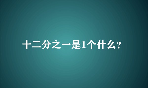 十二分之一是1个什么？