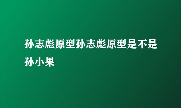孙志彪原型孙志彪原型是不是孙小果