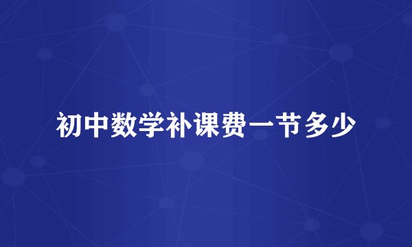 初中数学补课费一节多少