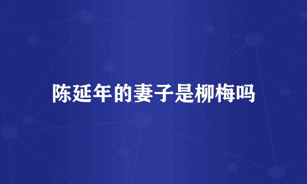 陈延年的妻子是柳梅吗