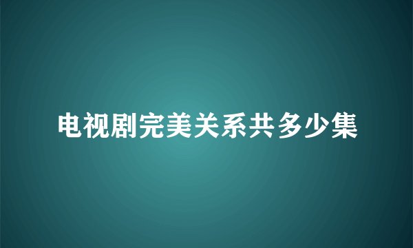 电视剧完美关系共多少集