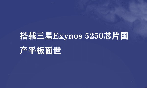 搭载三星Exynos 5250芯片国产平板面世