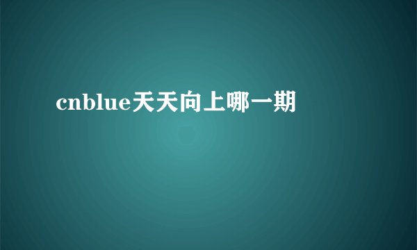 cnblue天天向上哪一期
