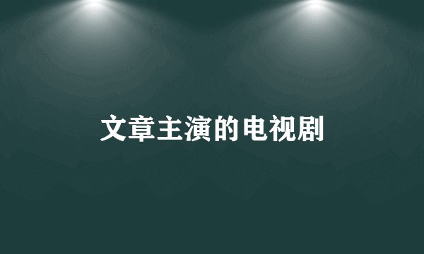 文章主演的电视剧