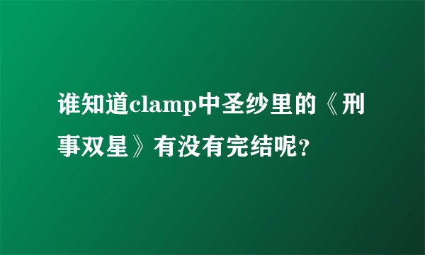 谁知道clamp中圣纱里的《刑事双星》有没有完结呢？