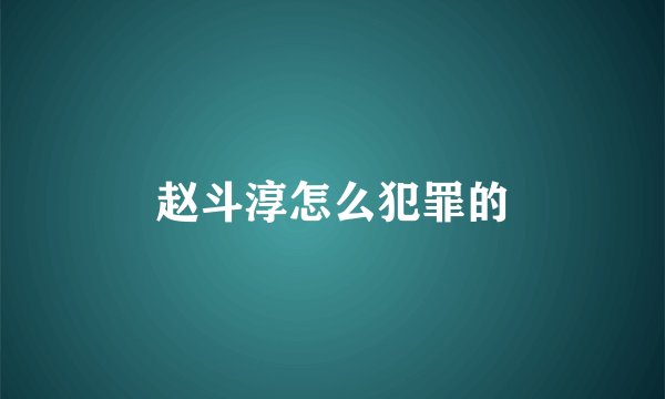 赵斗淳怎么犯罪的