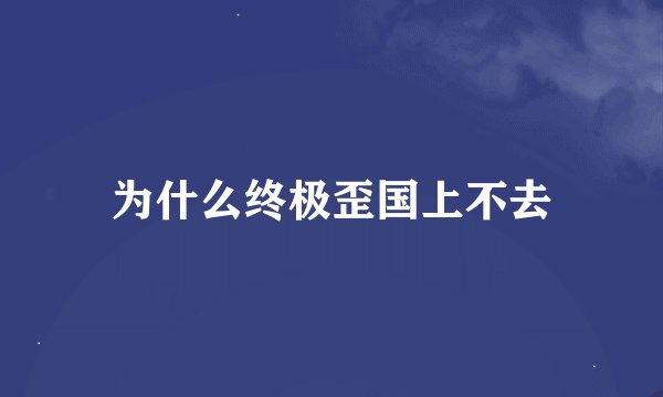 为什么终极歪国上不去