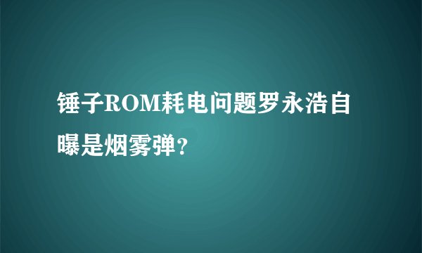 锤子ROM耗电问题罗永浩自曝是烟雾弹？