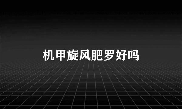 机甲旋风肥罗好吗
