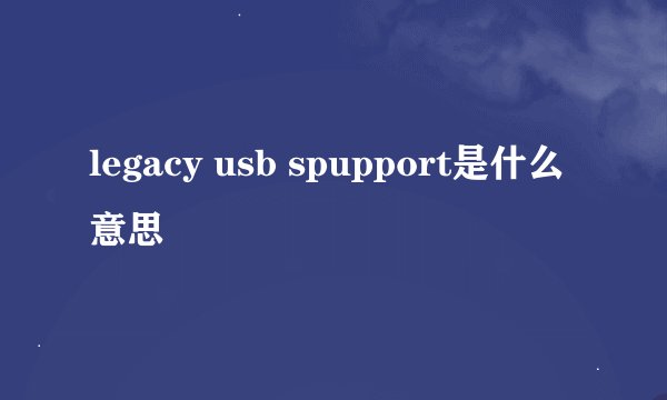 legacy usb spupport是什么意思