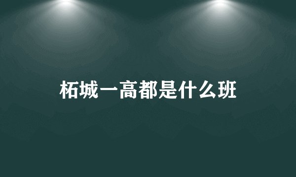 柘城一高都是什么班