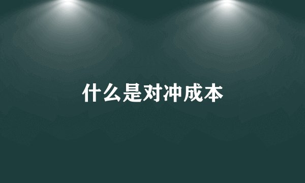 什么是对冲成本