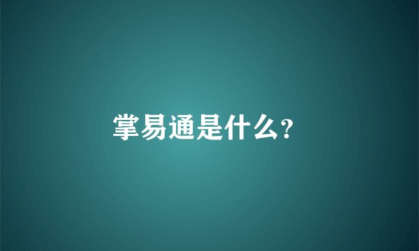 掌易通是什么？
