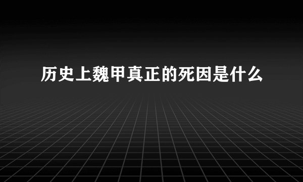 历史上魏甲真正的死因是什么
