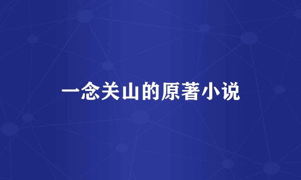 一念关山的原著小说