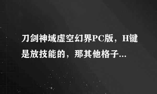 刀剑神域虚空幻界PC版，H键是放技能的，那其他格子放的技能怎么放，用的时候感觉好混乱……