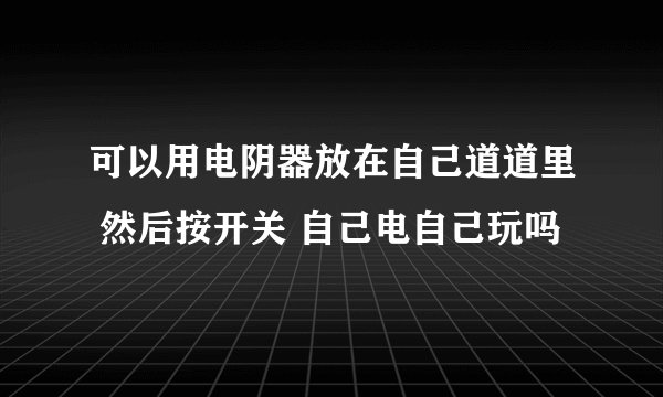 可以用电阴器放在自己道道里 然后按开关 自己电自己玩吗