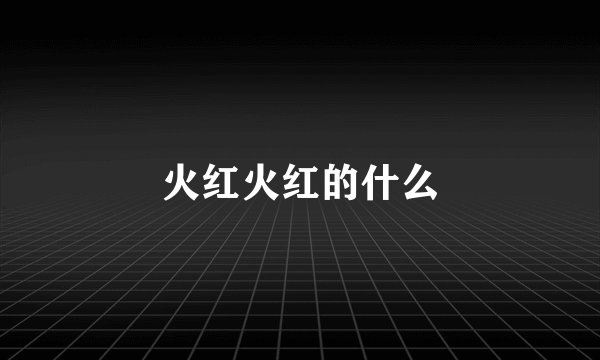 火红火红的什么