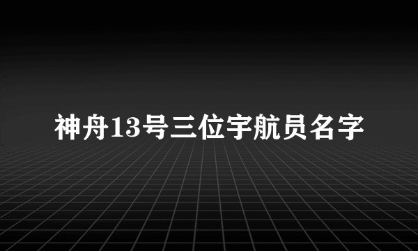 神舟13号三位宇航员名字