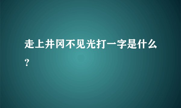 走上井冈不见光打一字是什么？