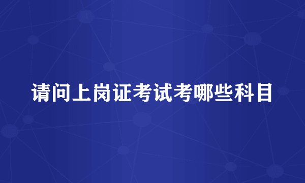 请问上岗证考试考哪些科目