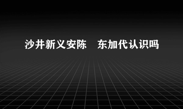 沙井新义安陈垚东加代认识吗