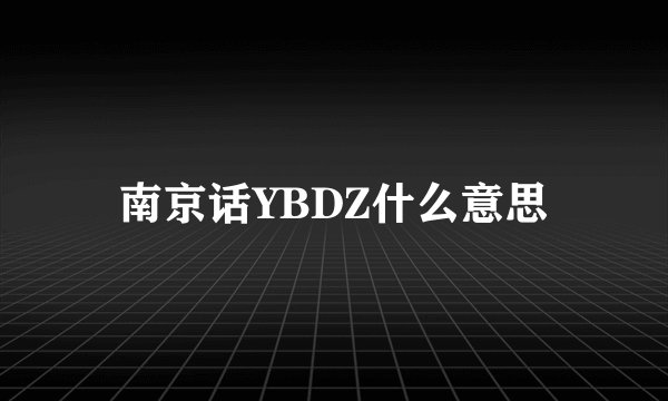南京话YBDZ什么意思