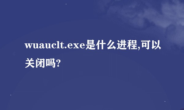 wuauclt.exe是什么进程,可以关闭吗?