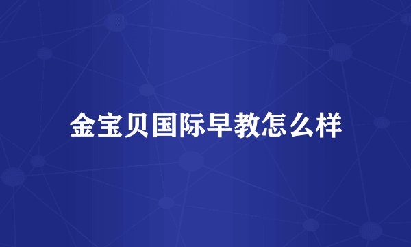 金宝贝国际早教怎么样