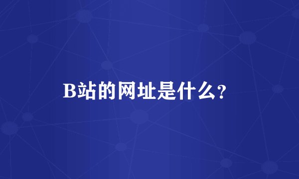 B站的网址是什么？