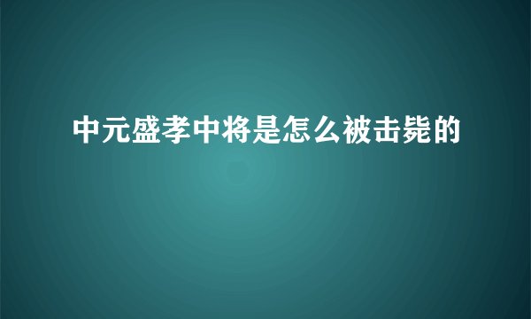 中元盛孝中将是怎么被击毙的