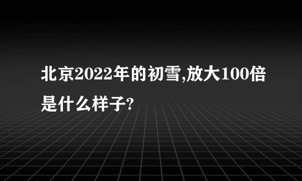 北京2022年的初雪,放大100倍是什么样子?