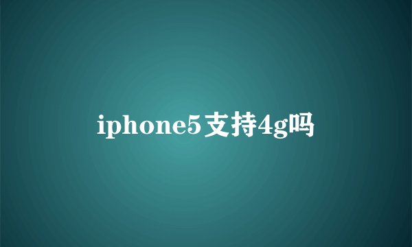iphone5支持4g吗