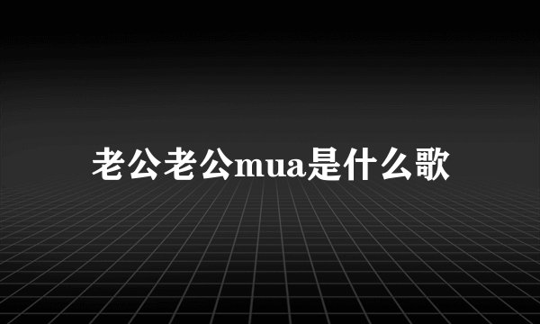 老公老公mua是什么歌