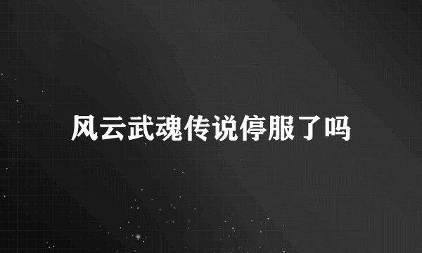 风云武魂传说停服了吗