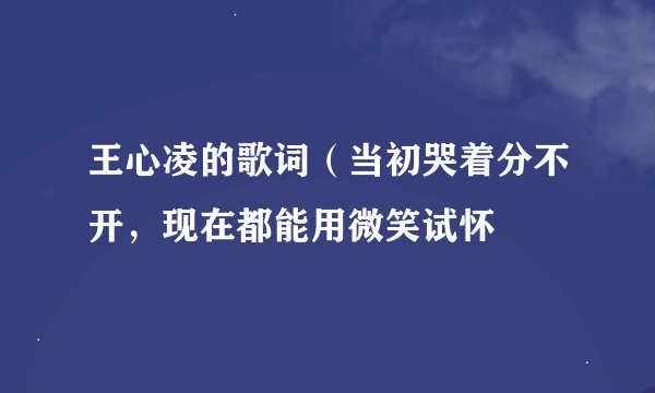 王心凌的歌词（当初哭着分不开，现在都能用微笑试怀
