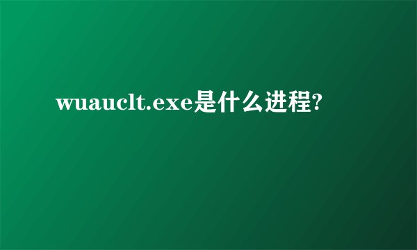 wuauclt.exe是什么进程?