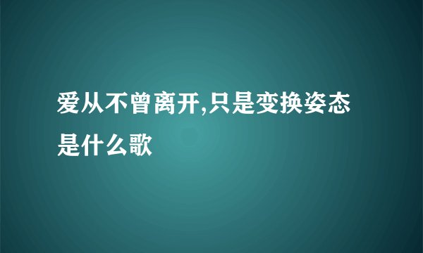 爱从不曾离开,只是变换姿态是什么歌