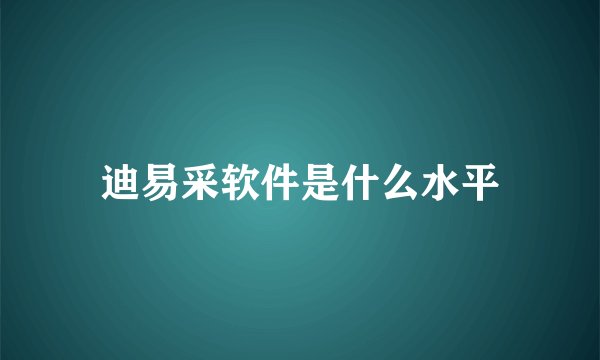 迪易采软件是什么水平
