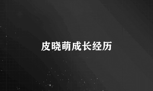 皮晓萌成长经历