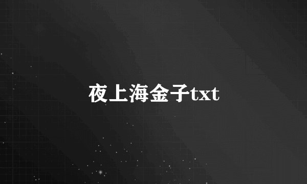 夜上海金子txt